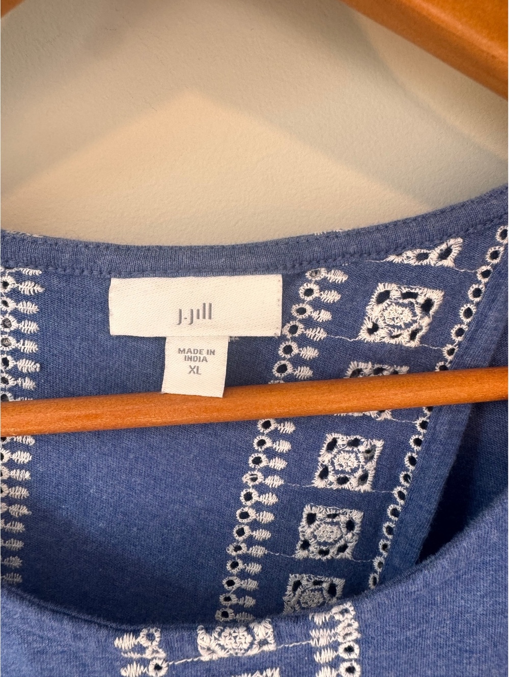 J. JILL | Sleeveless Embroidered Stripe Cotton Tank Boho Lagenlook Modest XL - Picture 4 of 6